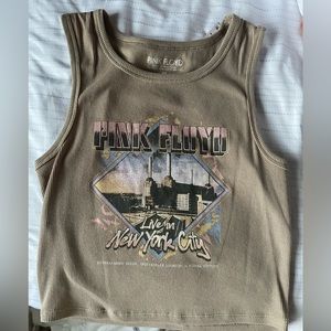 tan graphic tank